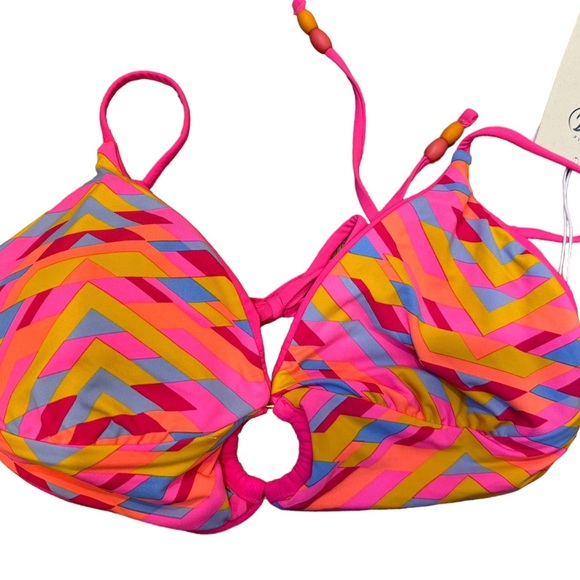 NWT Maaji Dragon Fruit Shine Long Line triangle bikini top - Picture 3 of 3